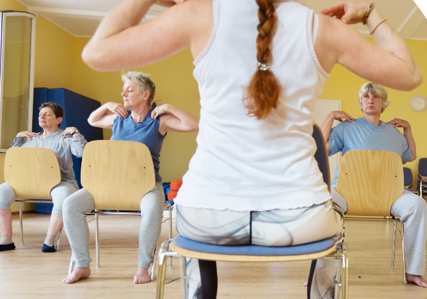 Chair yoga gentle form of yoga, perfect for our community